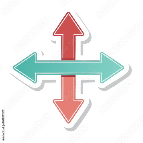 Four directional arrows icon set in flat design