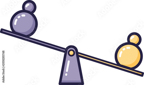 Schilderij op canvas Magnifying Glass Icon with Two Glowing Lenses on a Minimalist Flat Vector Graphi