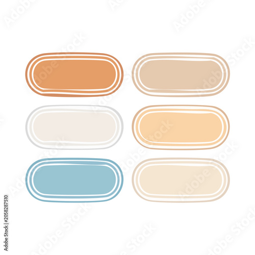 Flat Design Rounded Rectangles in Pastel Colors