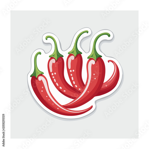 Cartoon Chili Peppers with Transparent Background
