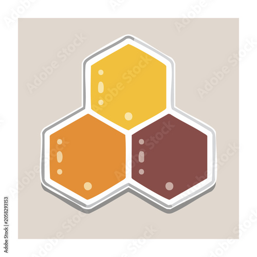 Colorful hexagonal honeycomb illustration