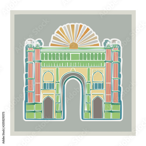 Colorful Ornamental Archway Illustration