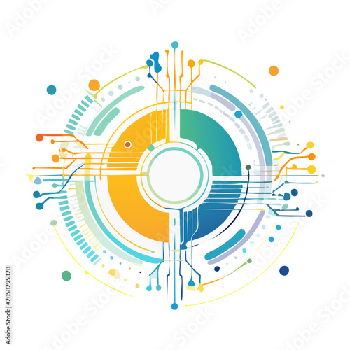 Flat design gear mechanism vector