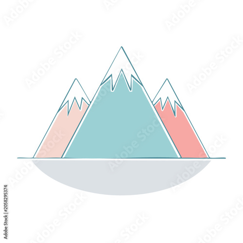 Flat design mountain range illustration