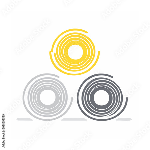 Minimalist gold and gray spiral swirls vector