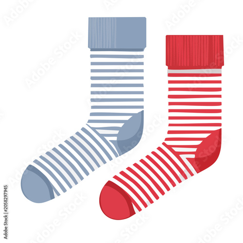 Blue and red striped ribbon vector