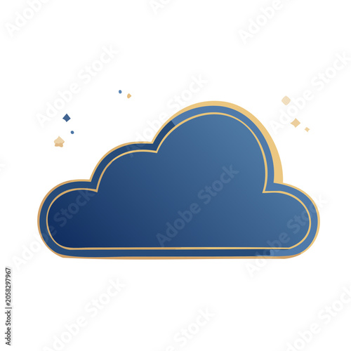 Blue and yellow flat design headphones icon