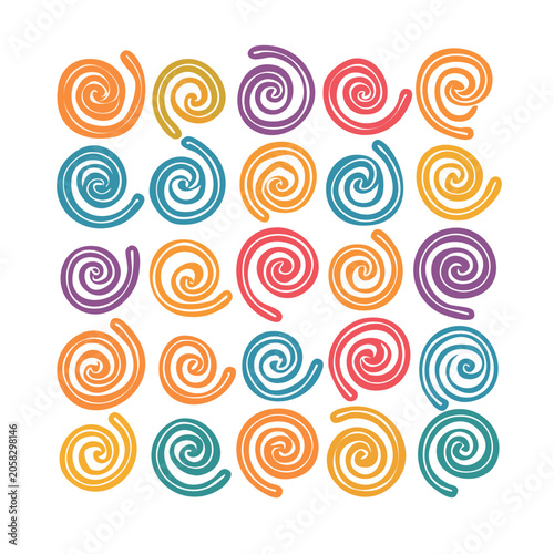 Colorful spiral pattern vector design