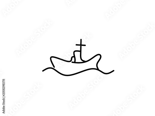 Boat line art 