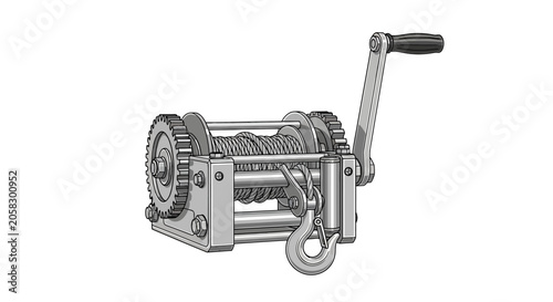 Obraz na plátně Manual Winch Cable Lifting Device Machine.