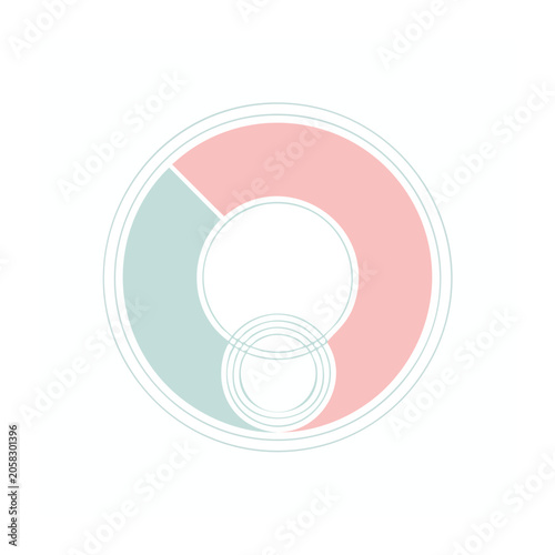 Minimalist circular diagram with overlapping sections