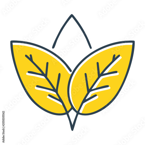 Yellow maple leaf icon with transparent background