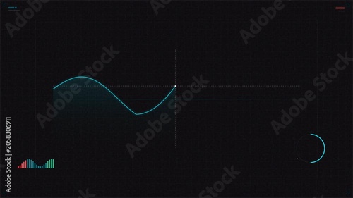 Futuristic digital data graph on HUD interface, cyber technology overlay 4k video