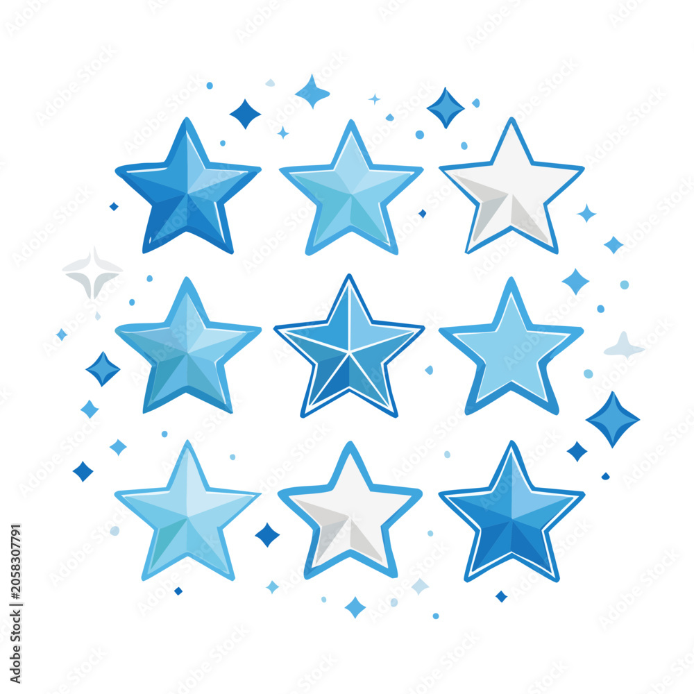 Obraz premium Blue star and diamond pattern vector