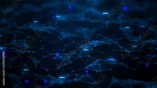 Obraz na płótnie Abstract plexus futuristic network connection technology