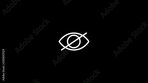 Sensitive Content Warning Overlay Animation with Eye Icon. Sensitive Content Screen. Content Warning Screen animation with alpha channel.