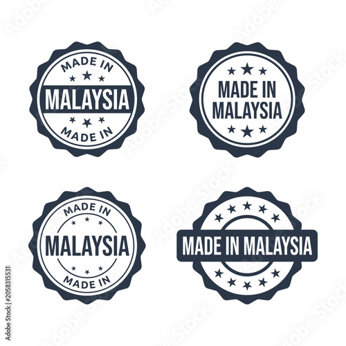 Photography made in Malaysia labels set, product stamps of Malaysia