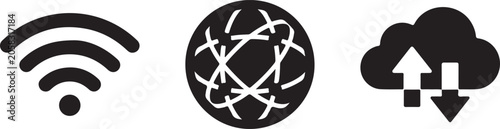 Photos Three Internet Access Wifi Cloud Icons
