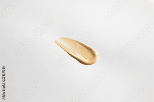 Foundation Makeup Smear on White Background
