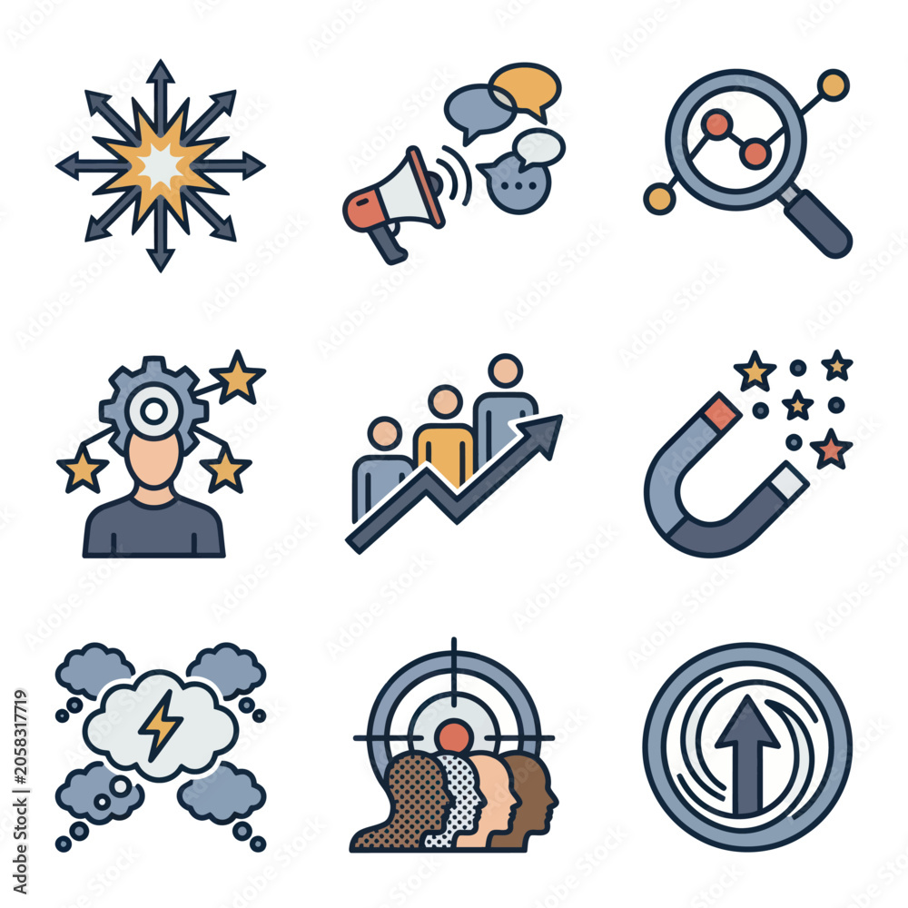 Fototapeta premium Business icons for marketing strategy.