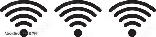 Photos Three Mobile Wifi Signal Connection Icons.