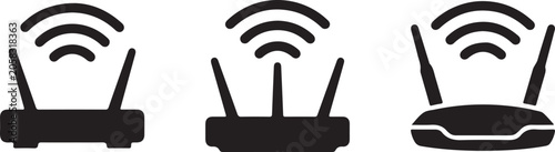 Konstfotografi Three Wifi Router Network Connection Icon Pack