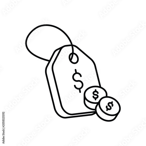 Price Tag icon clean and modern vector illustration