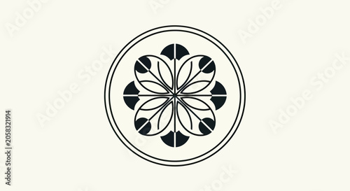 Foto Geometric floral emblem.