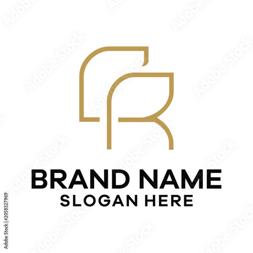 CR or RC letter logo icon design. Classic style luxury initials monogram.