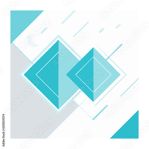 Geometric diamond pattern in teal and cyan