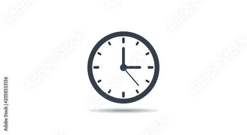 Canvas Print Detailed analog clock face icon with ticking hands.