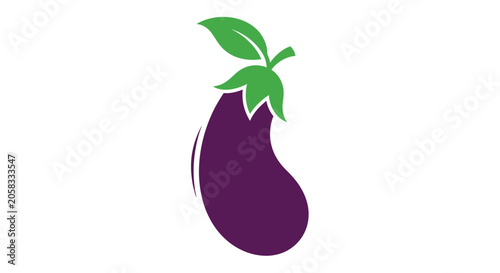 Photos Deep purple eggplant aubergine vector illustration icon.