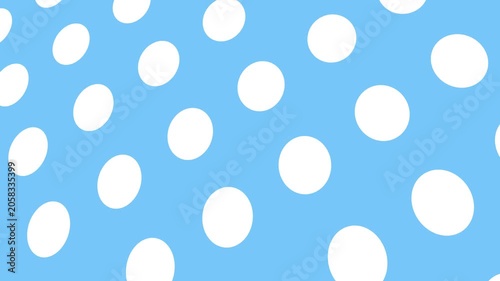 Blue and white polkadot pattern zoom out video transition