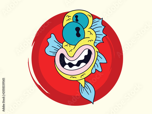 fish illustration with japanese style for kaijune event