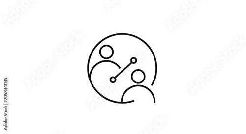Photos Connected people icons in circle logo.
