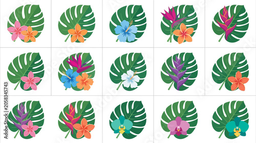 Playful Toucan Animation, Tropical Flowers, Jungle Scene, Vector Art, Colorful, Fun