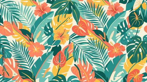 Playful Toucan Animation, Tropical Flowers, Jungle Scene, Vector Art, Colorful, Fun