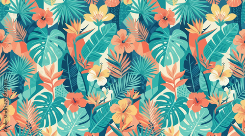 Playful Toucan Animation, Tropical Flowers, Jungle Scene, Vector Art, Colorful, Fun