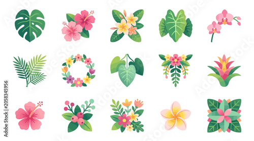 Playful Toucan Animation, Tropical Flowers, Jungle Scene, Vector Art, Colorful, Fun
