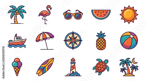 Playful Toucan Animation, Tropical Flowers, Jungle Scene, Vector Art, Colorful, Fun
