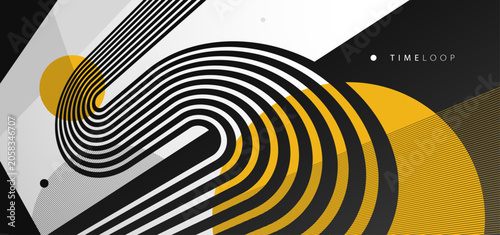 Obraz na płótnie Abstract composition expressing energy, impulse and forward movement through flowing lines and rhythmic elements, creating a sense of power, speed and active transformation