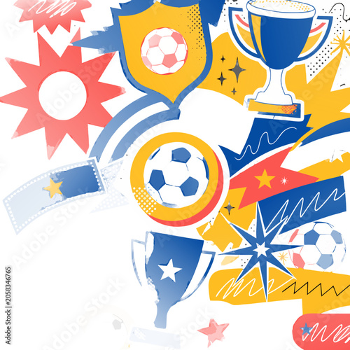 Set of football vertical poster templates. Halftone magazine cutouts with doodles. Soccer ball, goal moment, hand gestures. Social media post sports banners. Retro collage vector illustration isolated