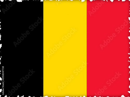 Bilde på lerret Belgium Flag with Burnt Edges Effect - SVG Vector Illustration
