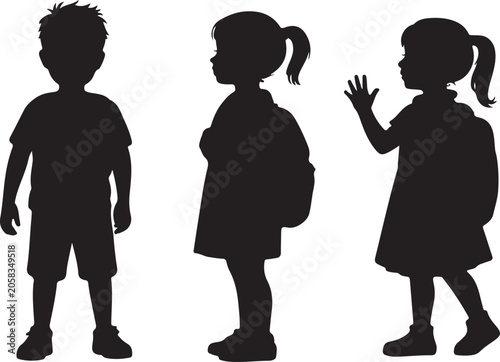 Bilde på lerret Girl stopping another child with hand gesture