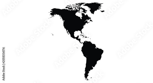 Fotografía Americas continent shape black silhouette high quality professional