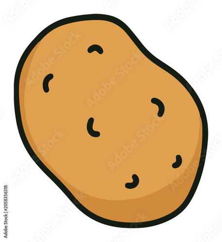 Canvas-taulu Rustic Potato Vegetable Clipart in Friendly Cartoon Design