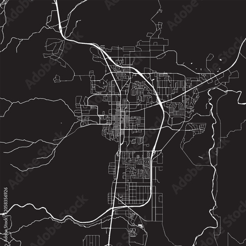 Canvastavla Carson City Nevada Vector Map, Detailed Capital City Street Map Black and White
