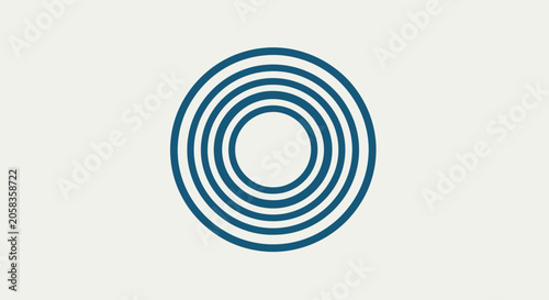 Abstract blue concentric circle target logo design.