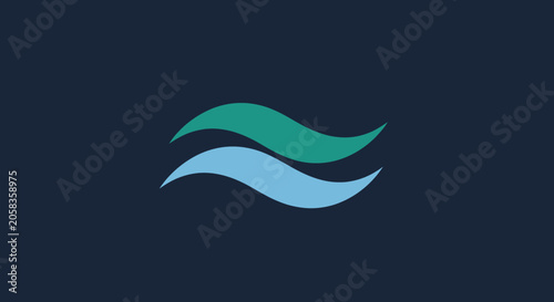 Abstract blue wavy lines representing water flow