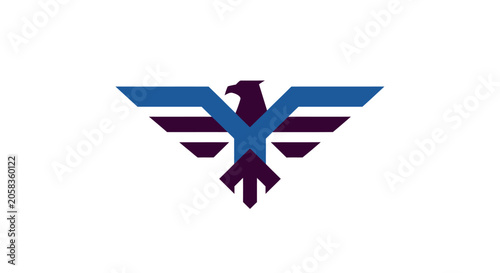 Abstract geometric eagle wings logo design.